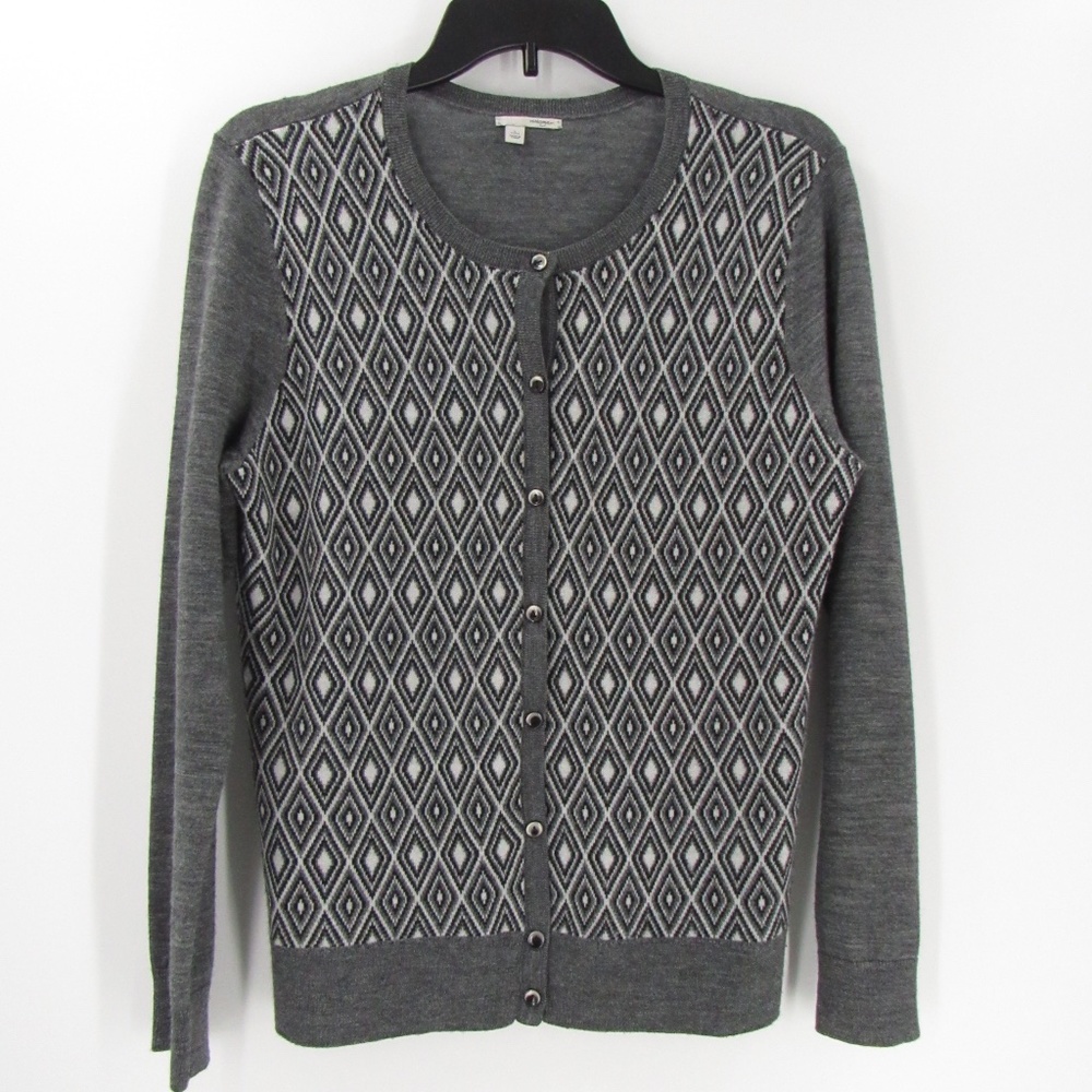 Halogen Argyle Front Button Front Cardigan L